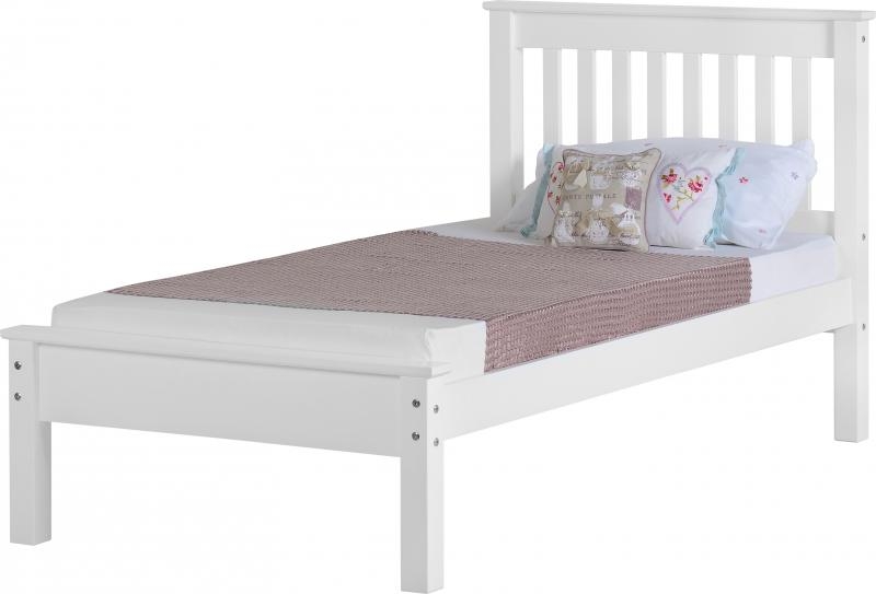 Monaco Single Bed Low - White