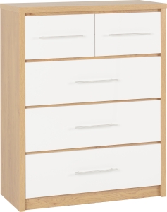 Seville 3+2 Drawer Chest - White