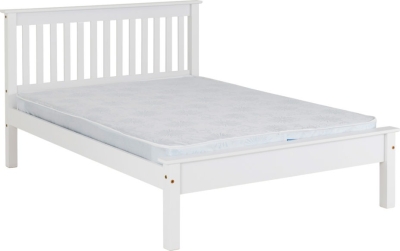 Monaco Double Bed Low - White