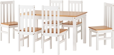 Ludlow 1+6 Dining Set - White