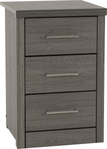 Lisbon 3 Drawer Bedside Chest - Grain