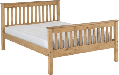 Monaco Double Bed High - Waxed