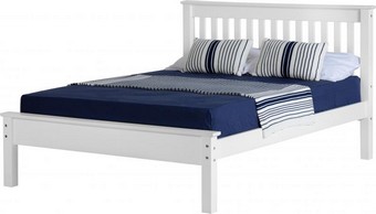Monaco Double Bed Low - White