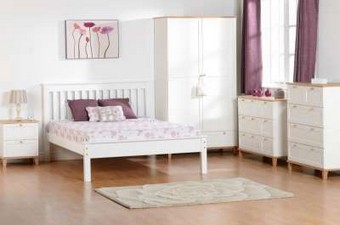 Image: 1243 - Monaco Double Bed Low - White