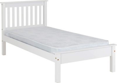 Monaco Single Bed Low - White