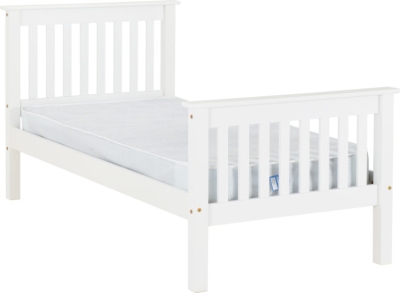 Monaco Single Bed High - White